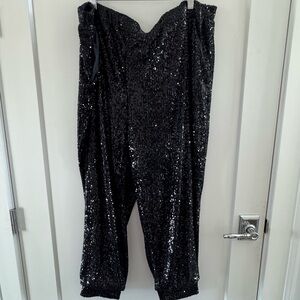 Cable & Gauge Black Sequin Jogger Pants